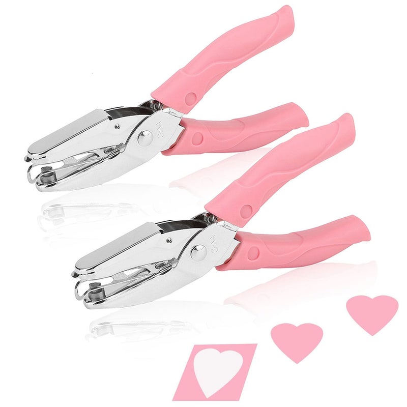 Rongon Heart Shaped Hole Puncher 1/4 Inch 2 Pcs Paper Punches Cute Single Hole Punch Scrapbooking Paper Cutter Perforator for DIY Handcraft - Image 1